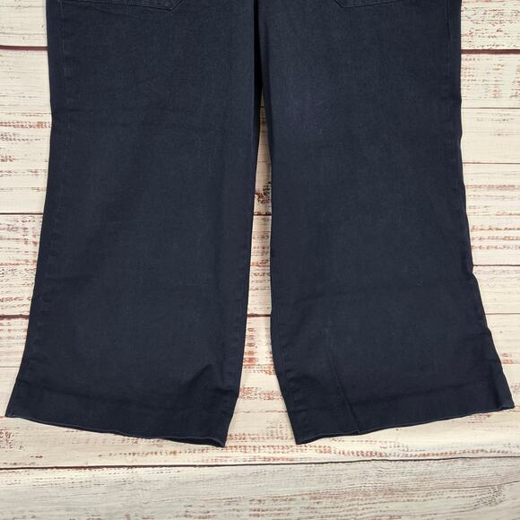 J.Crew Womens Sydney Wide Leg Capri Pant 14 Navy Blue Bi-Stretch Cotton Pockets - Picture 4 of 13